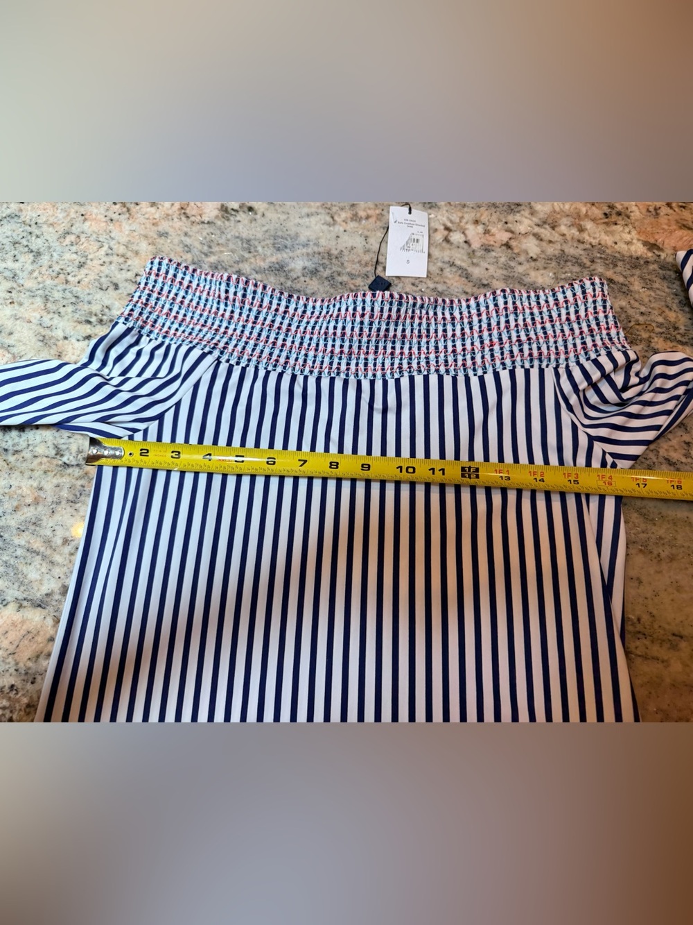Cabana Life St. Barts Coverluxe Smocked Dress Tassel Hem Off Shoulder Small NWT - Picture 6 of 15